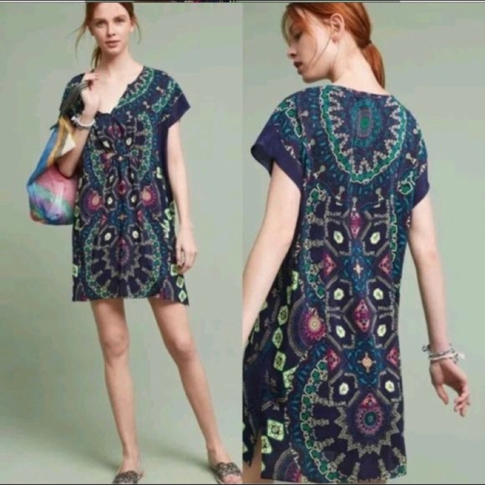Anthropologie Maeve Medallion dress small boho chic lightweight drapey flowy